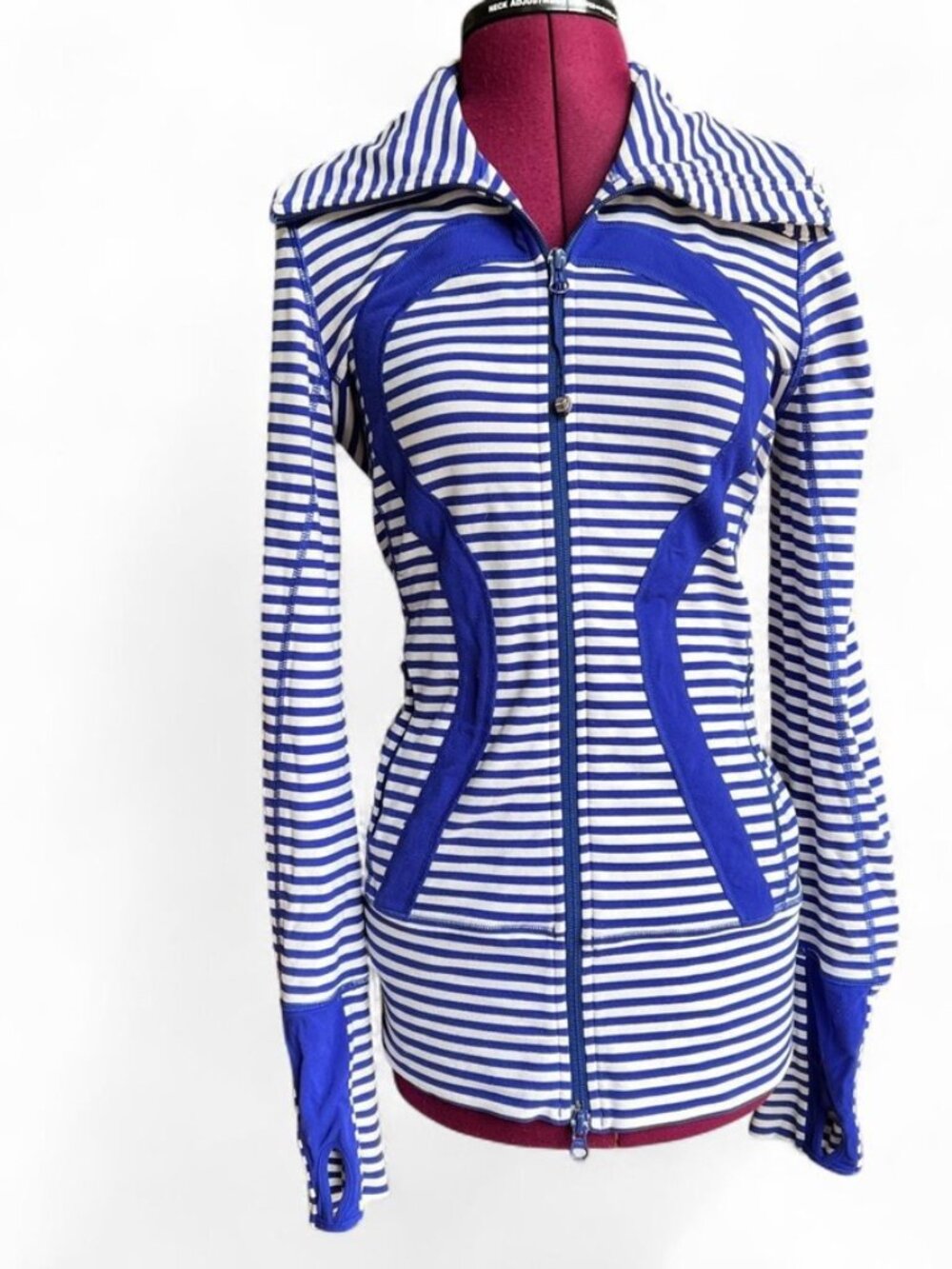 Lululemon In Stride Jacket, Blue/White Stripe, Size 6
